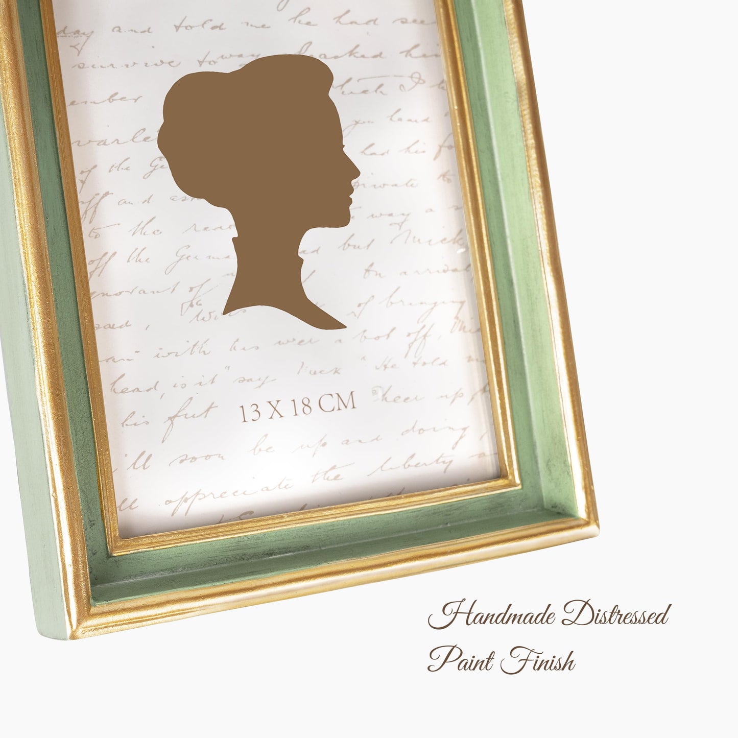 AELS 8x10 Inch Vintage Picture Frame, Elegant Antique Photo Frames with Glass Front, Photo Display, Tabletop Wall Hanging, Gift Ideas, Teal Blue with Gold Trim