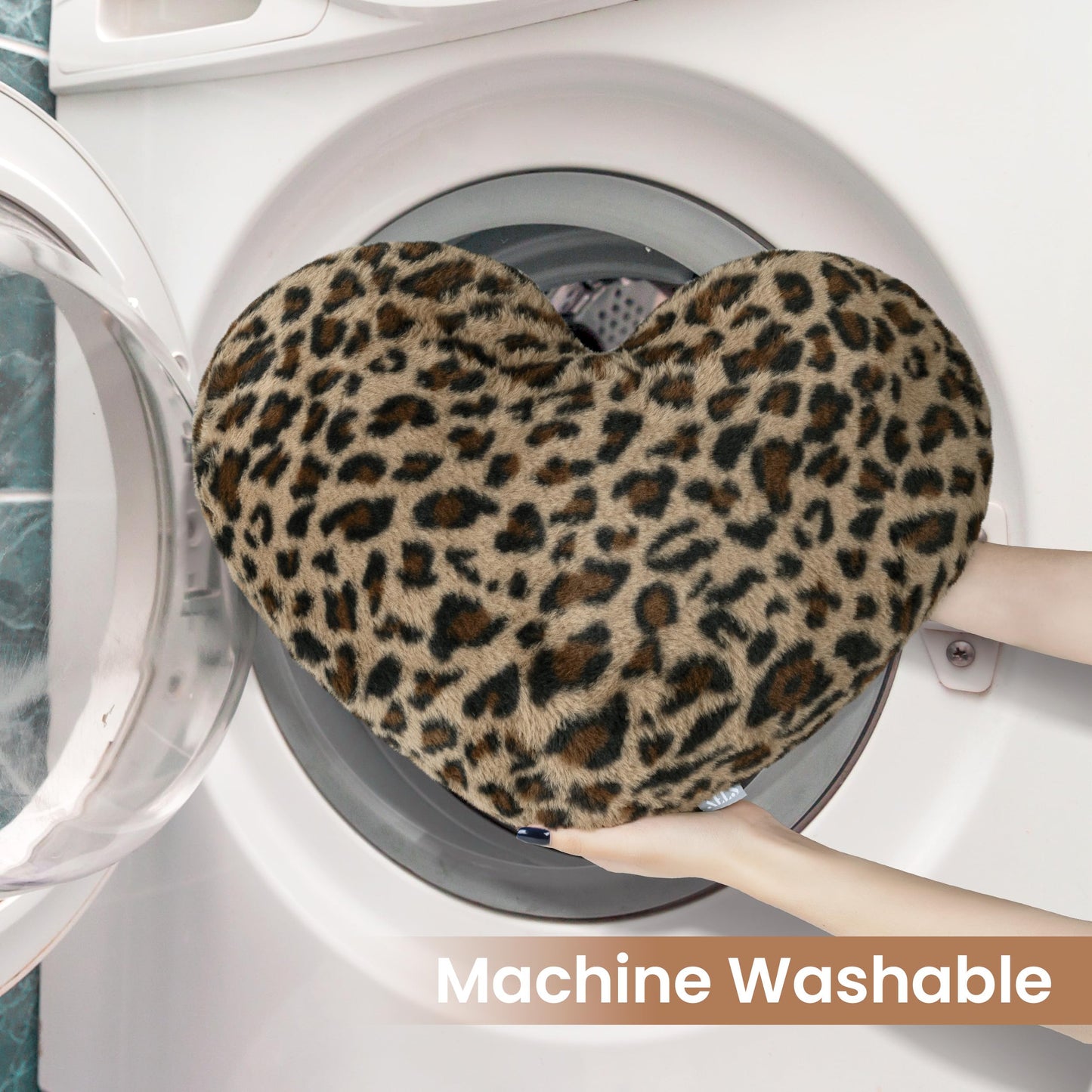 AELS Heart Shaped Pillow, 20 Inches Heart Decorative Throw Pillows, Faux Fur Love Cute Pillows, Valentines Day Decorations, Wedding Decor, Living Room Bedroom Nursery Decor, White