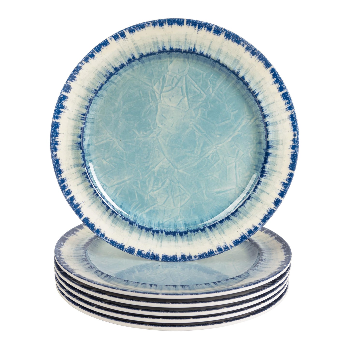 AELS Melamine Dinnerware Set of 12 Pcs Dinner Dishes Set for Indoor and Outdoor Use, Dishwasher Safe, Lightweight Unbreakable, BPA Free, Light Blue