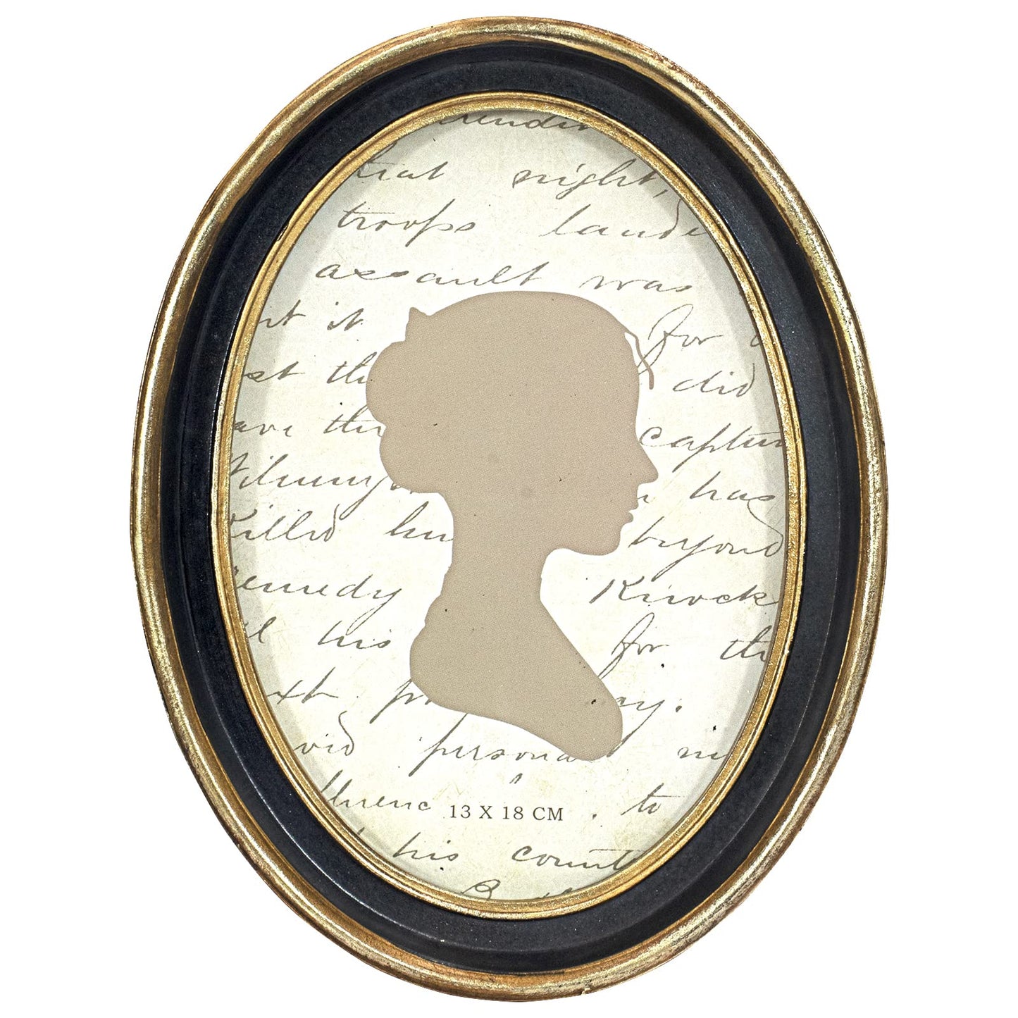 AELS 2.5x3.5 Inch Small Wallet Size Vintage Picture Frame, Elegant Antique Mini Photo Frames with Glass Front, Photo Display, Tabletop Wall Hanging, Gift Ideas, Black Oval with Gold Trim
