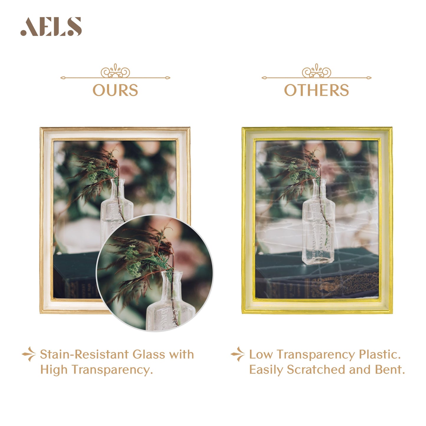 AELS 8x10 Inch Vintage Picture Frame, Elegant Antique Photo Frames with Glass Front, Photo Display, Tabletop Wall Hanging, Gift Ideas, Teal Blue with Gold Trim