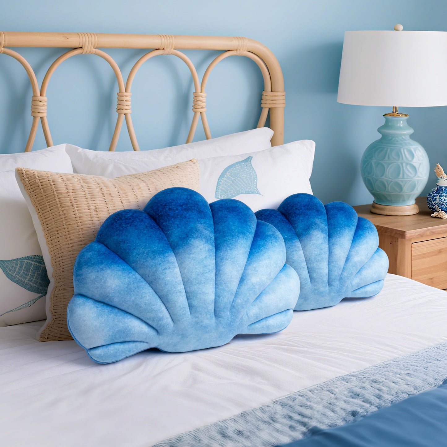 AELS Shell Pillow, 19.5"x13" Taylor Inspired Coastal Throw Pillows, Beach Ocean Nautical Themed Soft Decorative Throw Pillows for Taylor Fans, Cute Pillow for Couch Sofa Bed Living Room, Ombre Pink