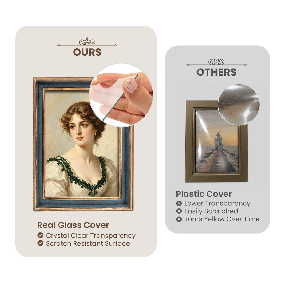 AELS 4x6 Inch Vintage Picture Frame, Elegant Luxury Antique Photo Frames with Glass Front, Photo Display, Tabletop Wall Hanging, Gift Ideas, Pearl Pattern