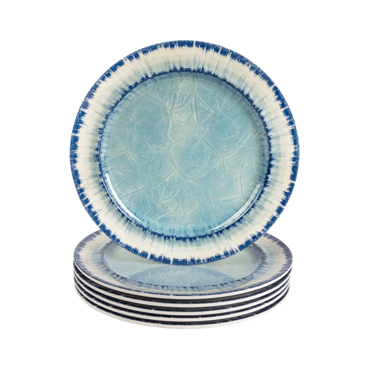 AELS Melamine Dinnerware Set of 18 Pcs Dinner Dishes Set, Lightweight Unbreakable for Indoor and Outdoor Use, BPA Free, Dishwasher Safe, Light Blue