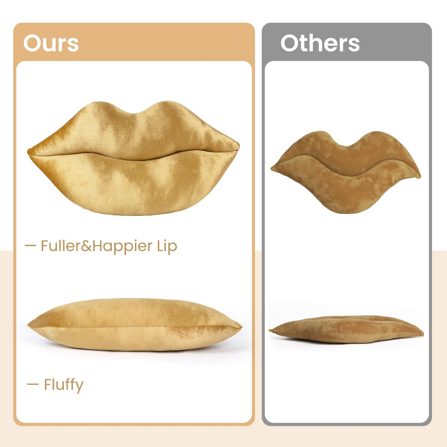 AELS 3D Large Lips Throw Pillows, Soft Decorative Love Pillows, Velvet Cute Pillow, 24 x 12 inches for Couch, Sofa, Bed, Living Room, Bedroom, Red