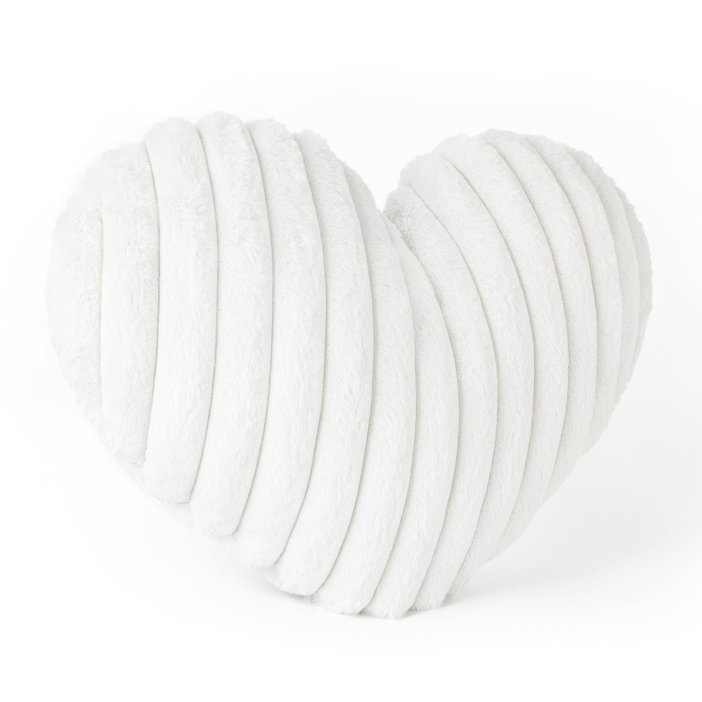 AELS Heart Shaped Pillow, 20 Inches Heart Decorative Throw Pillows, Faux Fur Love Cute Pillows, Valentines Day Decorations, Wedding Decor, Living Room Bedroom Nursery Decor, White