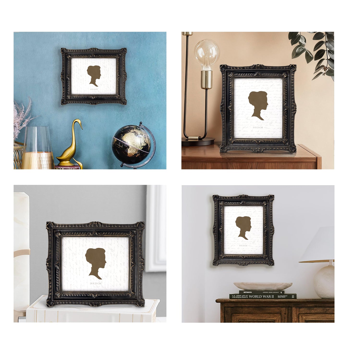 AELS Vintage Picture Frame 8x10 Inch, Luxury Antique Photo Frames with Glass Front, Photo Display, Tabletop Wall Hanging, Gift Ideas, Gold