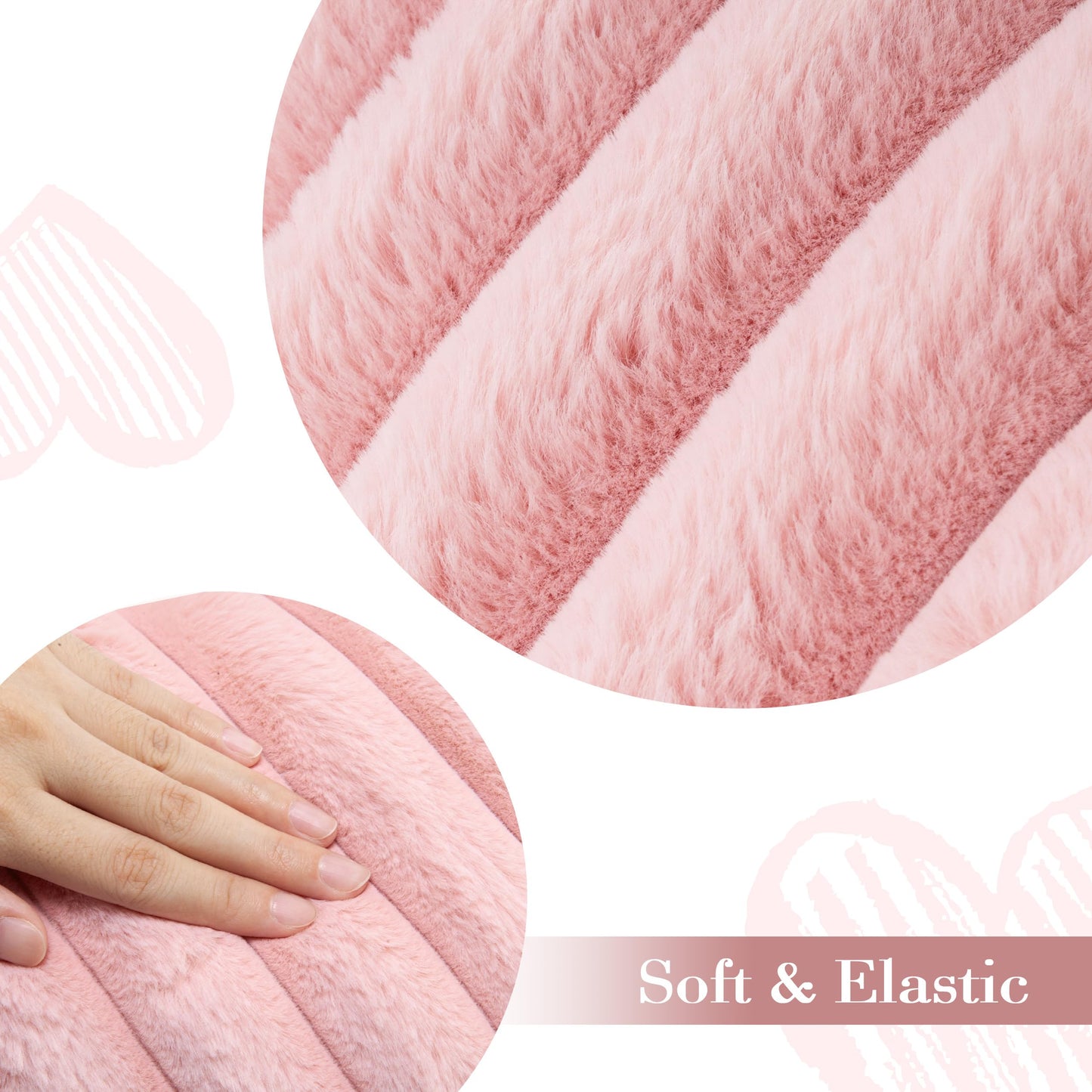 AELS Heart Shaped Pillow, 20 Inches Heart Decorative Throw Pillows, Faux Fur Love Cute Pillows, Valentines Day Decorations, Wedding Decor, Living Room Bedroom Nursery Decor, White