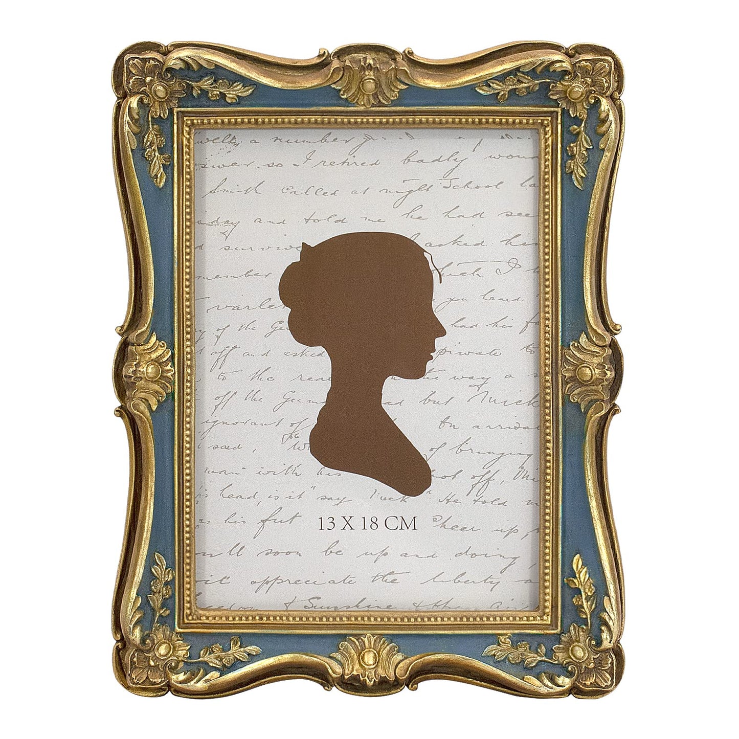 AELS 4x6 Inch Vintage Picture Frame, Elegant Antique Photo Frames with Glass Front, Photo Display, Tabletop Wall Hanging, Gift Ideas, Gold and Green
