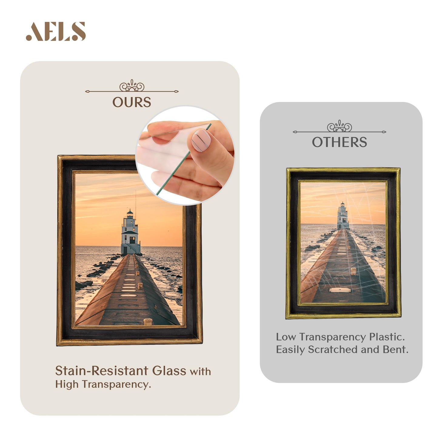AELS 8x10 Inch Vintage Picture Frame, Elegant Antique Photo Frames with Glass Front, Photo Display, Tabletop Wall Hanging, Gift Ideas, Teal Blue with Gold Trim