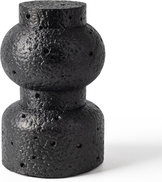 5.5lbs Textured Decorative Door Stopper, Heavy Duty and No Drill Required, Portable Design for Indoor and Outdoor Use, Ideal for Patio Yard Garden, Stylish Mid Century Modern Home Decor, Black