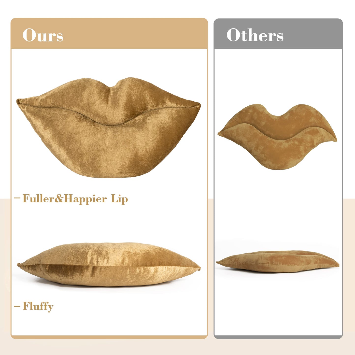 AELS 3D Large Lips Throw Pillows Smooth Soft Velvet Decorative Throw Pillows Love Pillows Cute Pillow 24 X 12 inches for Couch Sofa Bed Living Room Bedroom, Red