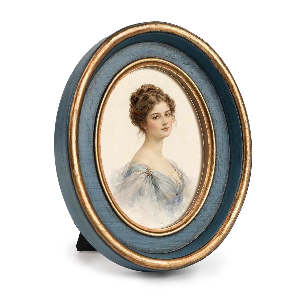 AELS 4x6 Inch Vintage Picture Frame, Elegant Antique Photo Frames with Glass Front, Photo Display, Tabletop Wall Hanging, Gift Ideas, Black Oval with Gold Trim