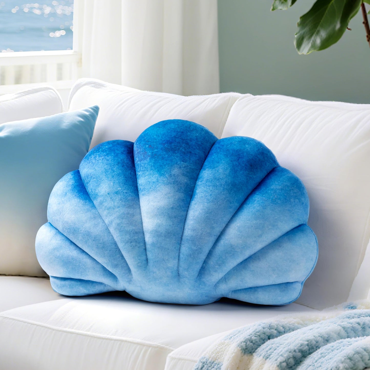 AELS Shell Pillow, 19.5"x13" Taylor Inspired Coastal Throw Pillows, Beach Ocean Nautical Themed Soft Decorative Throw Pillows for Taylor Fans, Cute Pillow for Couch Sofa Bed Living Room, Ombre Pink