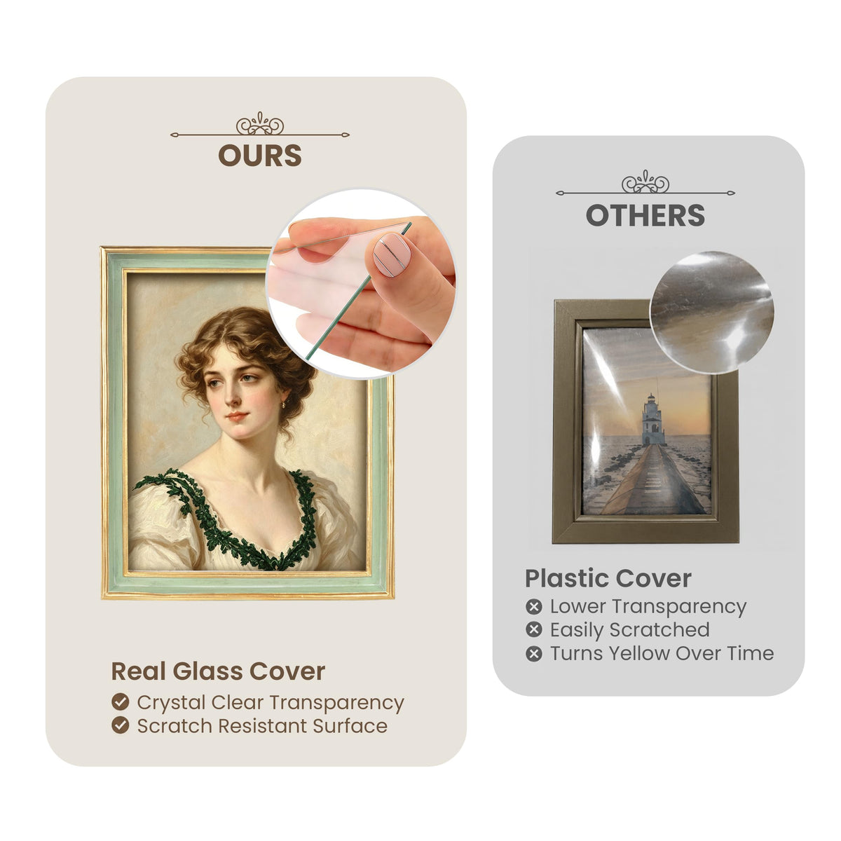 AELS 4x6 Inch Vintage Picture Frame, Elegant Luxury Antique Photo Frames with Glass Front, Photo Display, Tabletop Wall Hanging, Gift Ideas, Pearl Pattern