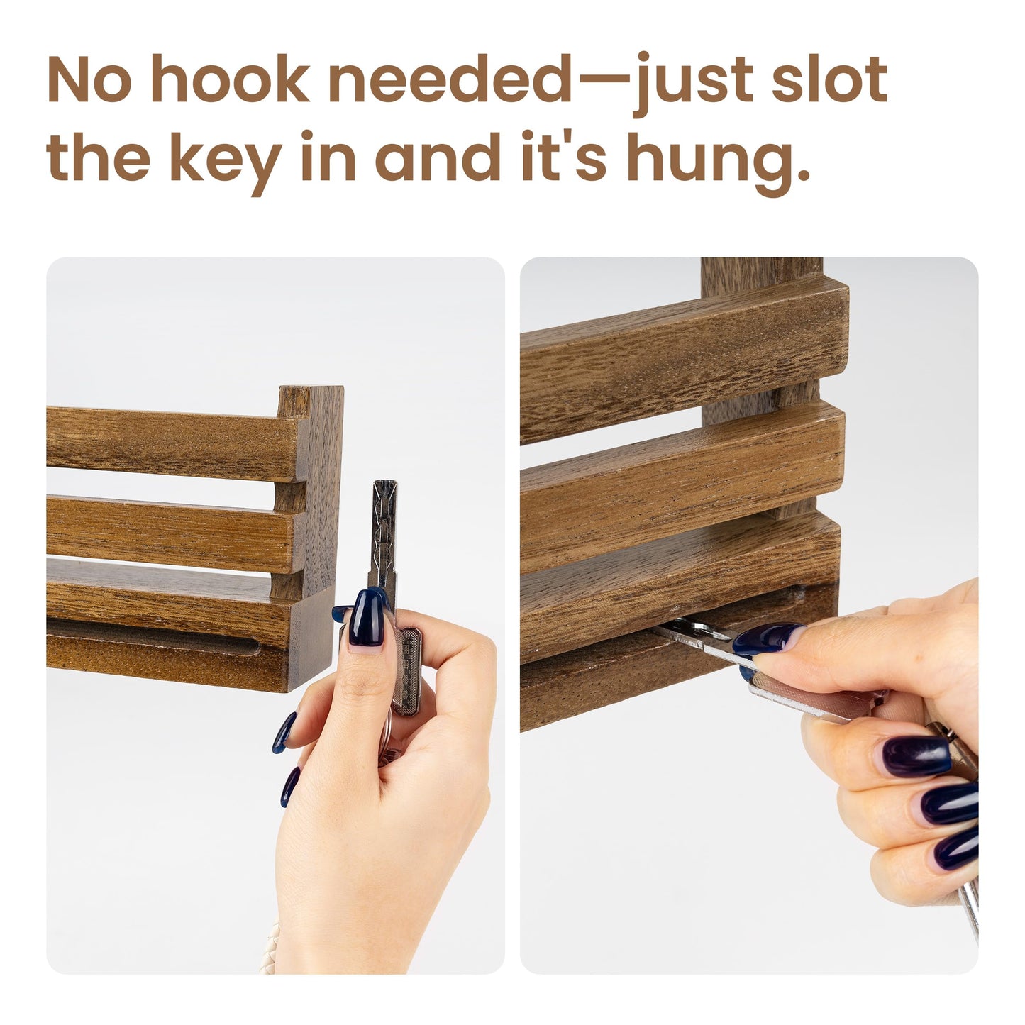 Black Wall Mounted Key Holder with Acrylic Vase & Mail Organizer, Wooden Entryway Key Rack with 5.9" Test Tube Vase, Decorative Key Hanger with Slot for Keys and Letters, Gift Idea