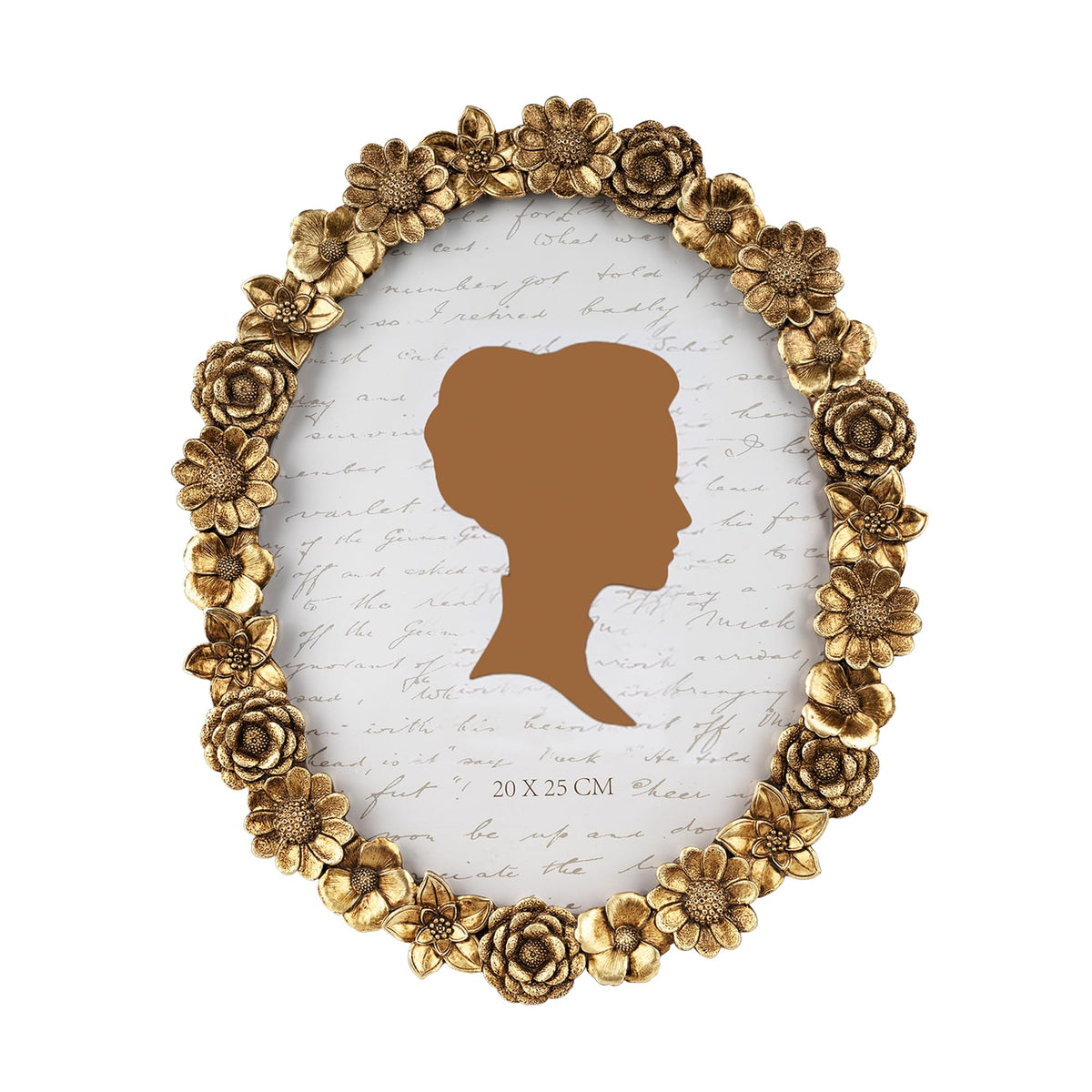 AELS 5x7 Inch Vintage Picture Frame, Elegant Antique Oval Photo Frames with Glass Front, Photo Display, Tabletop Wall Hanging, Gift Ideas, Gold Flower