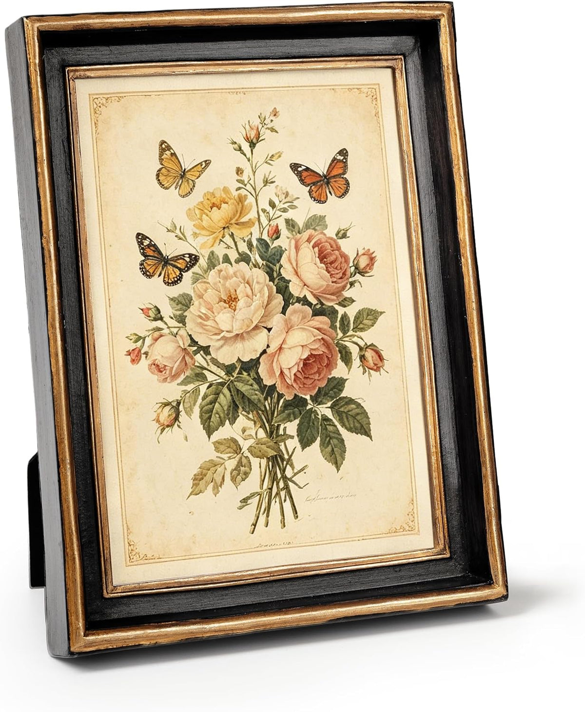 AELS 4x6 Inch Vintage Picture Frame, Elegant Luxury Antique Photo Frames with Glass Front, Photo Display, Tabletop Wall Hanging, Gift Ideas, Pearl Pattern