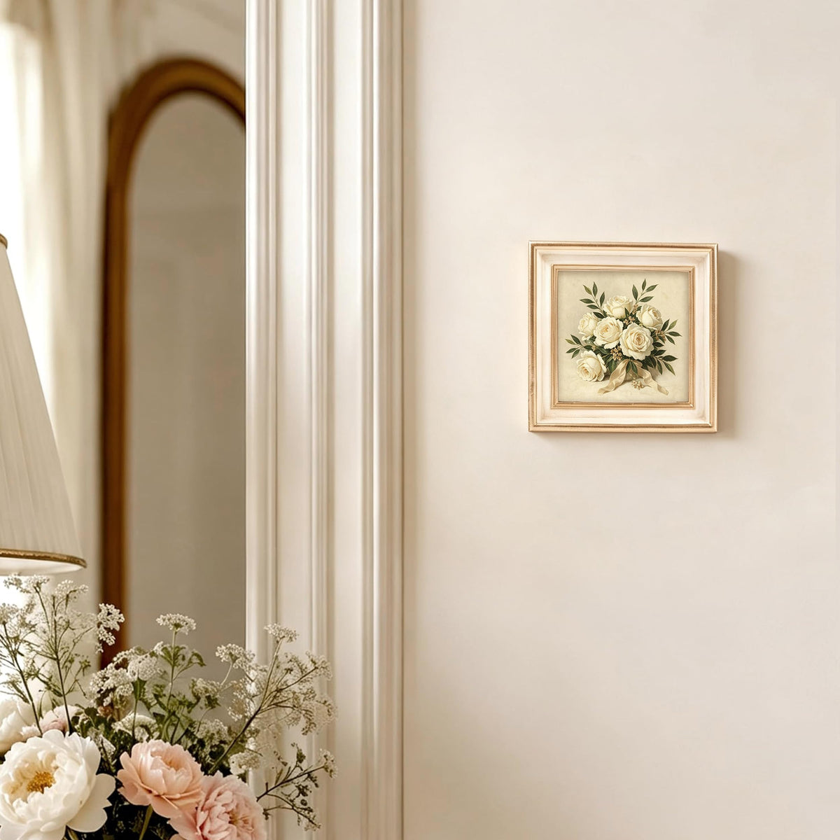 AELS 4x6 Inch Vintage Picture Frame, Elegant Luxury Antique Photo Frames with Glass Front, Photo Display, Tabletop Wall Hanging, Gift Ideas, Pearl Pattern