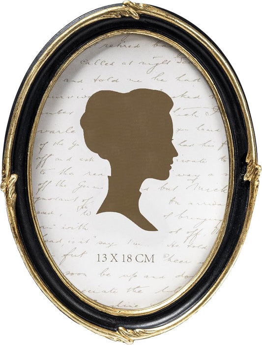AELS 5x7 Inch Vintage Picture Frame, Oval Antique Photo Frames with Glass Front, Photo Display, Elegant Tabletop Wall Hanging, Gift Ideas, Black and Golden
