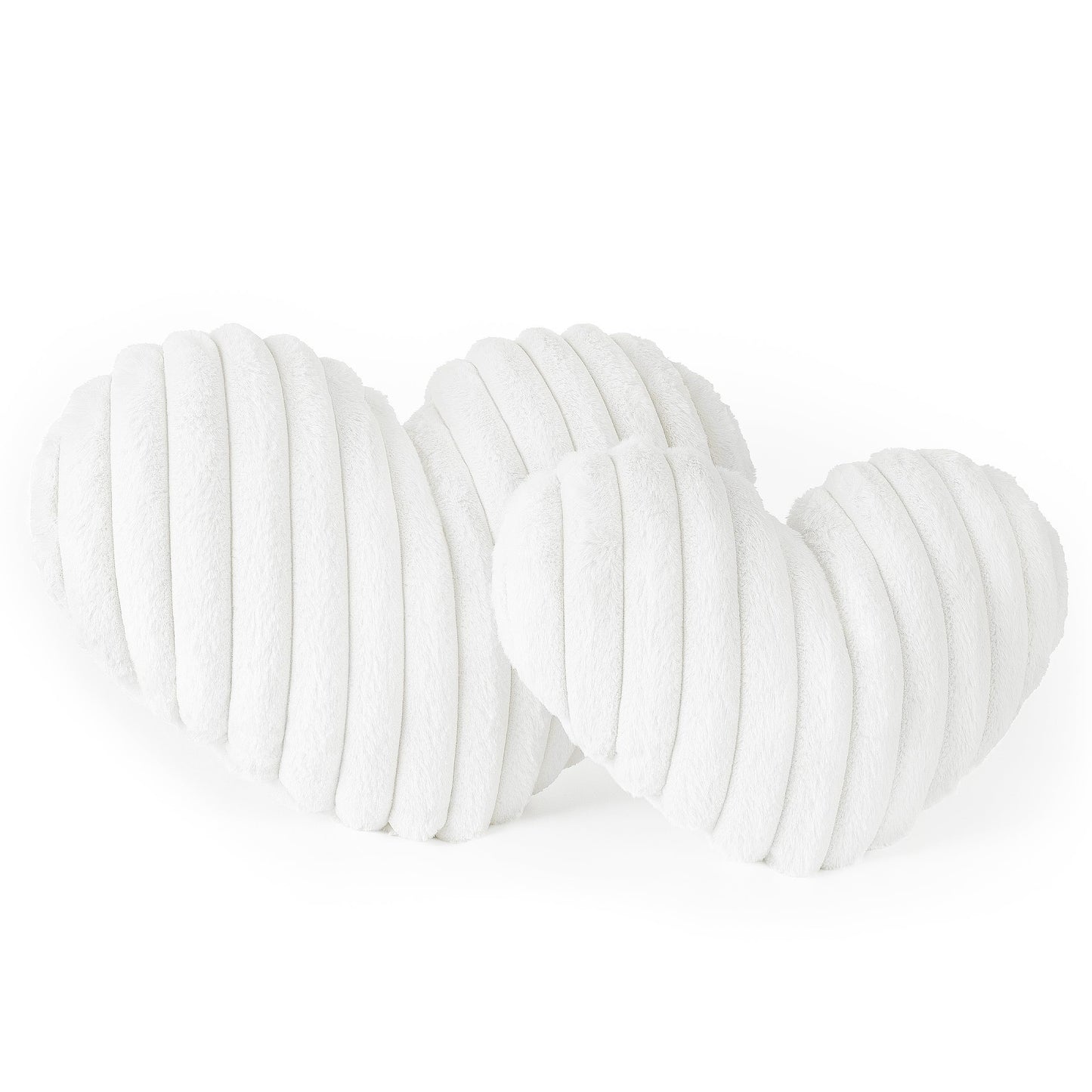 AELS Heart Shaped Pillow, 20 Inches Heart Decorative Throw Pillows, Faux Fur Love Cute Pillows, Valentines Day Decorations, Wedding Decor, Living Room Bedroom Nursery Decor, White