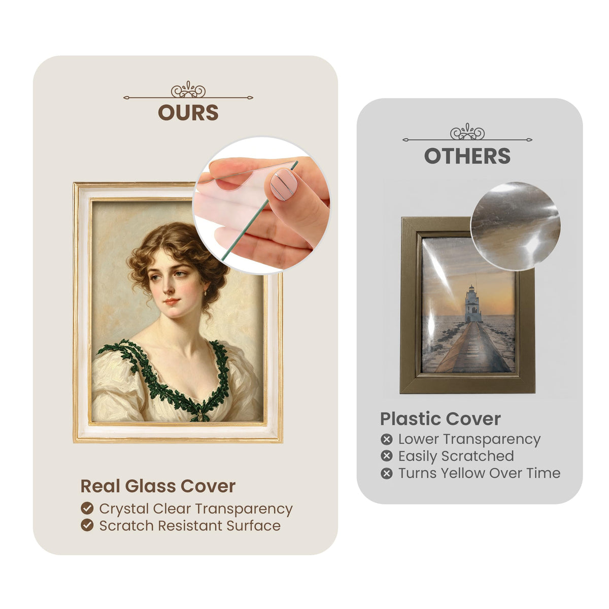 AELS 4x6 Inch Vintage Picture Frame, Elegant Luxury Antique Photo Frames with Glass Front, Photo Display, Tabletop Wall Hanging, Gift Ideas, Pearl Pattern