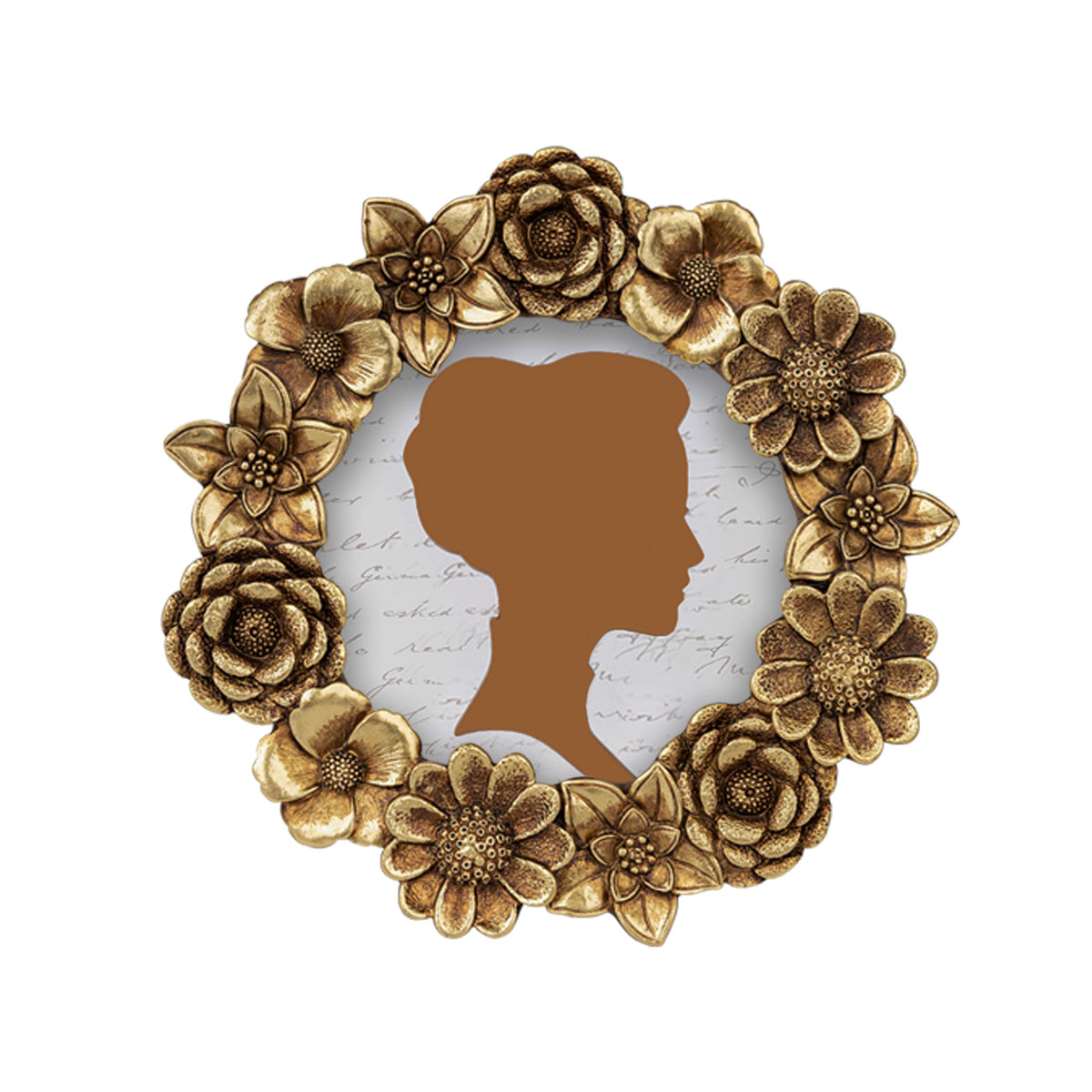 AELS 5x7 Inch Vintage Picture Frame, Elegant Antique Oval Photo Frames with Glass Front, Photo Display, Tabletop Wall Hanging, Gift Ideas, Gold Flower
