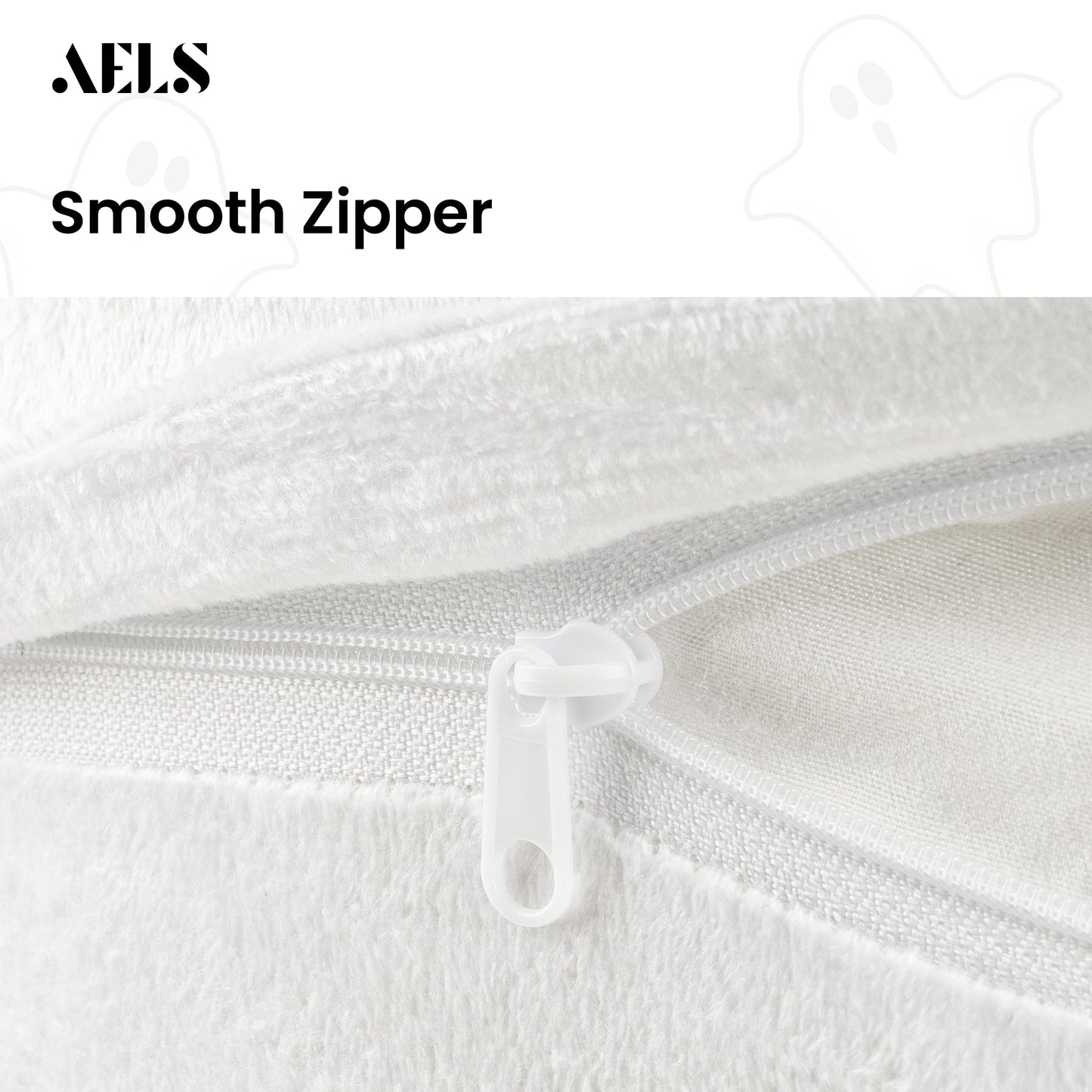 AELS Ghost Decorative Throw Pillow Cover Set of 2, Halloween Decorations, 19.6" &17.3" Halloween Pillows Case for Holiday Party Home, Decor for Living Room Bedroom, Cover ONLY, Without Insert
