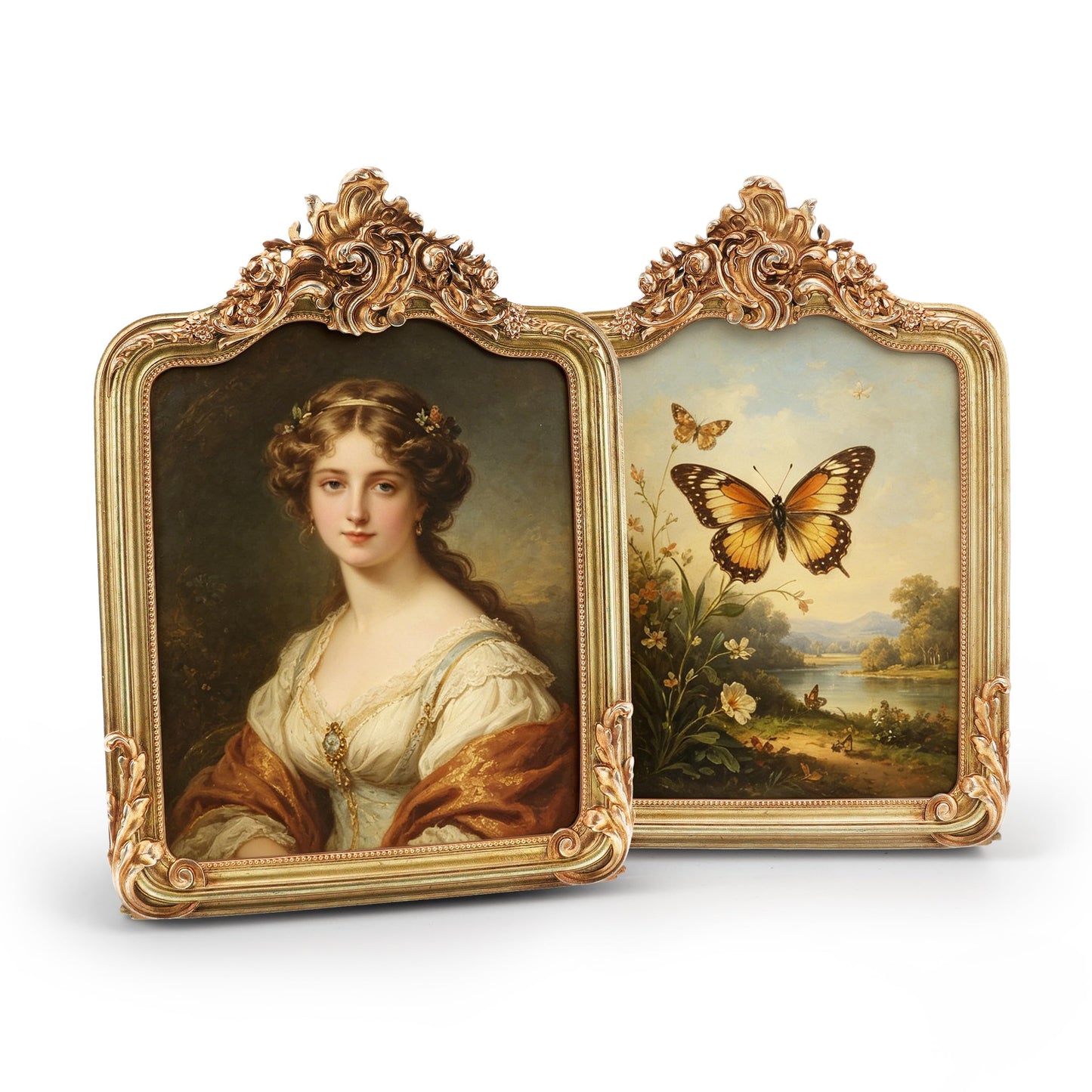 AELS 4x6 Inch Vintage Picture Frame, Elegant Antique Photo Frames with Glass Front, Photo Display, Tabletop Wall Hanging, Gift Ideas