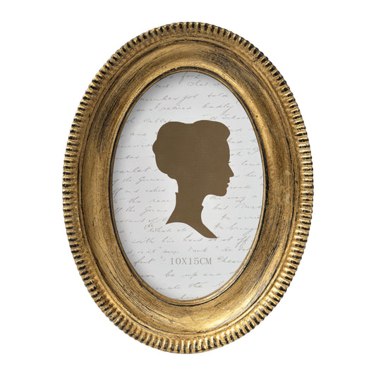 AELS 5x7 Inch Vintage Oval Picture Frame, Elegant Antique Ridged Design Photo Frames with Glass Front, Photo Display, Tabletop Wall Hanging, Gift Ideas, Distressed Bronze