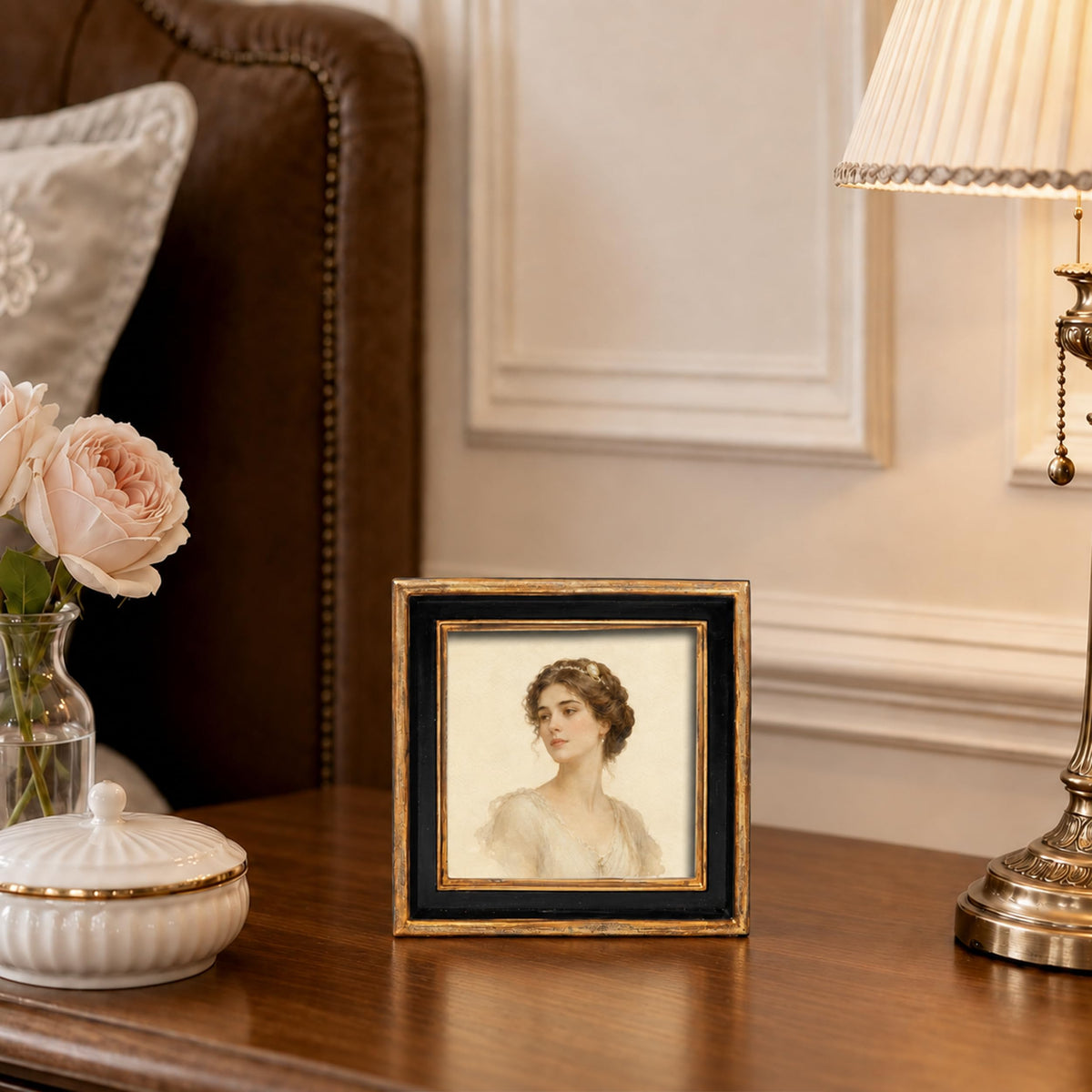 AELS 4x6 Inch Vintage Picture Frame, Elegant Luxury Antique Photo Frames with Glass Front, Photo Display, Tabletop Wall Hanging, Gift Ideas, Pearl Pattern