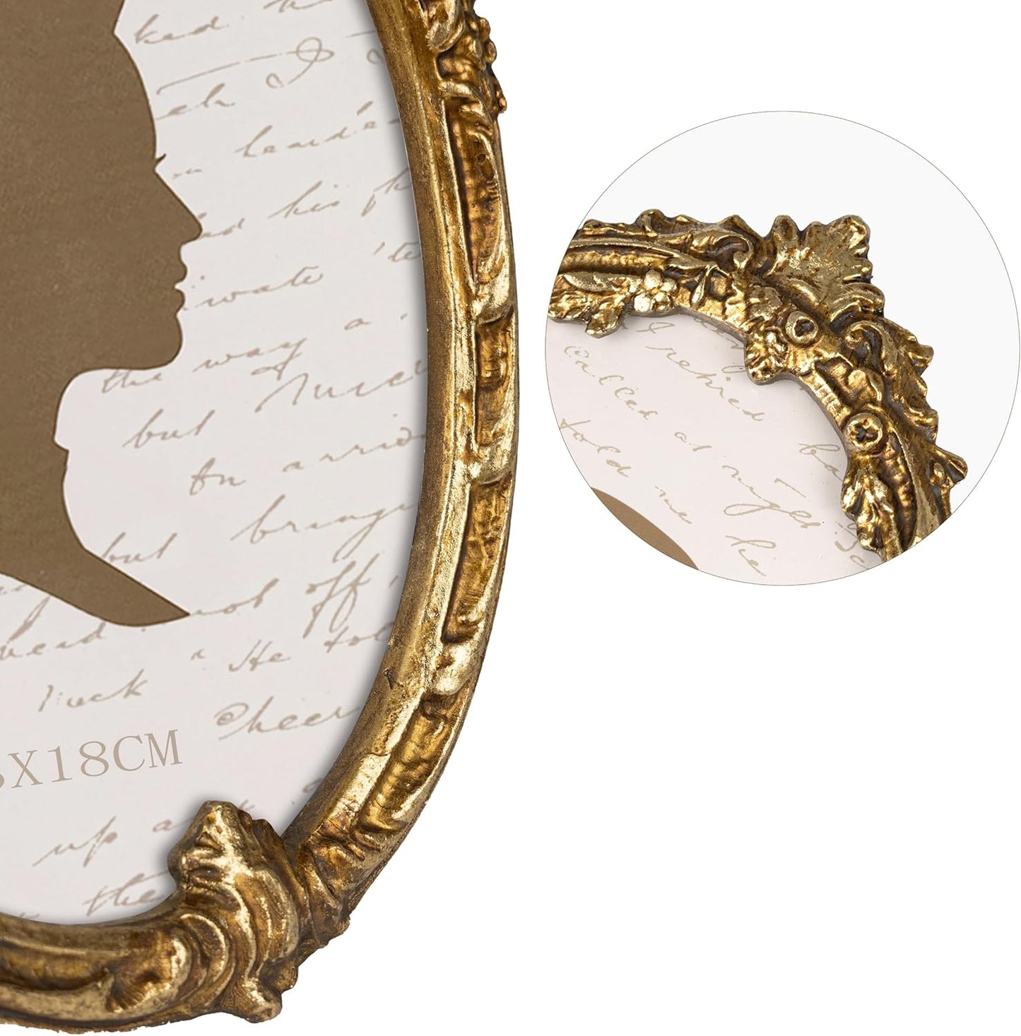 AELS 5x7 Inch Vintage Gold Picture Frame, Elegant Antique Oval Photo Frames with Glass Front, Photo Display, Tabletop Wall Hanging, Gift Ideas