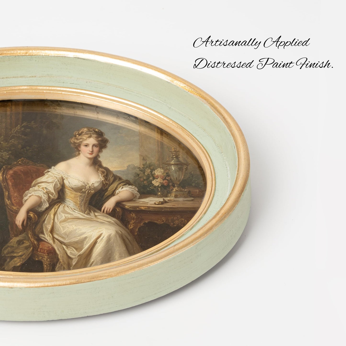AELS 2.5x3.5 Inch Small Wallet Size Vintage Picture Frame, Elegant Antique Mini Photo Frames with Glass Front, Photo Display, Tabletop Wall Hanging, Gift Ideas, Black Oval with Gold Trim