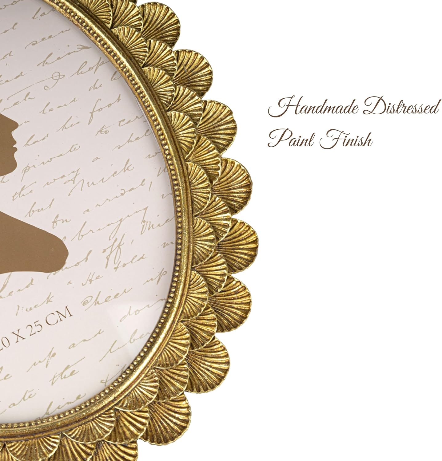 AELS 8x10 Inch Vintage Scalloped Picture Frame, Elegant Antique Oval Photo Frames with Glass Front, Photo Display, Tabletop Wall Hanging, Gift Ideas, Golden Bronze