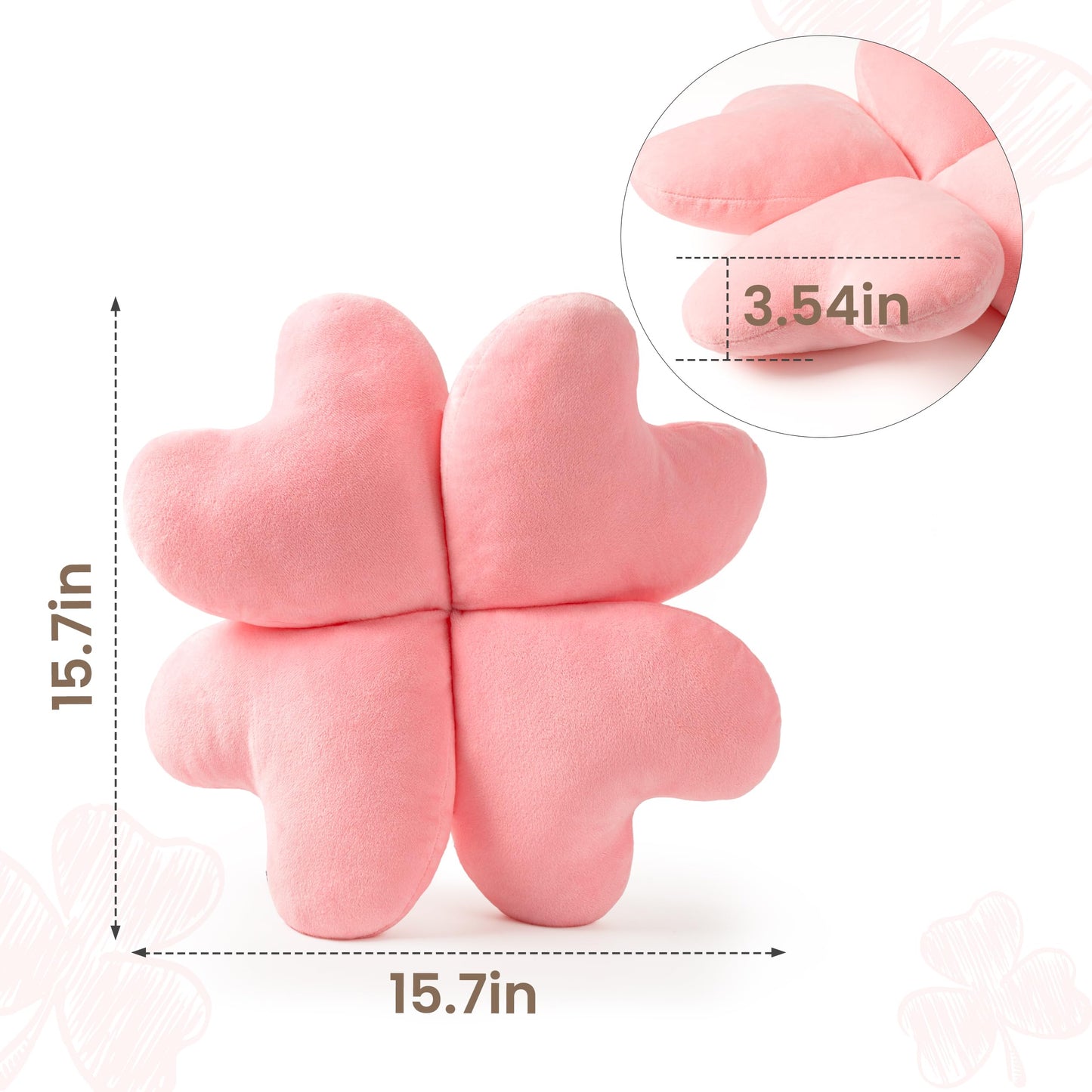 AELS Shamrock Pillow, St. Patrick's Day Decorative Throw Pillow, 15.7" Corduroy Striped Cute Cushion for Living Room & Bedroom, Perfect for Holiday Home Decor, Irish Green