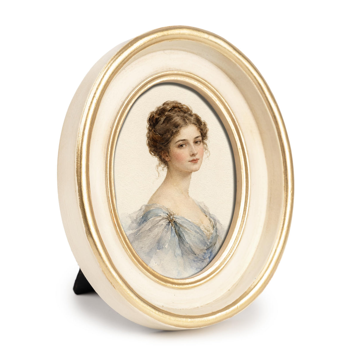 AELS 4x6 Inch Vintage Picture Frame, Elegant Antique Photo Frames with Glass Front, Photo Display, Tabletop Wall Hanging, Gift Ideas, Black Oval with Gold Trim