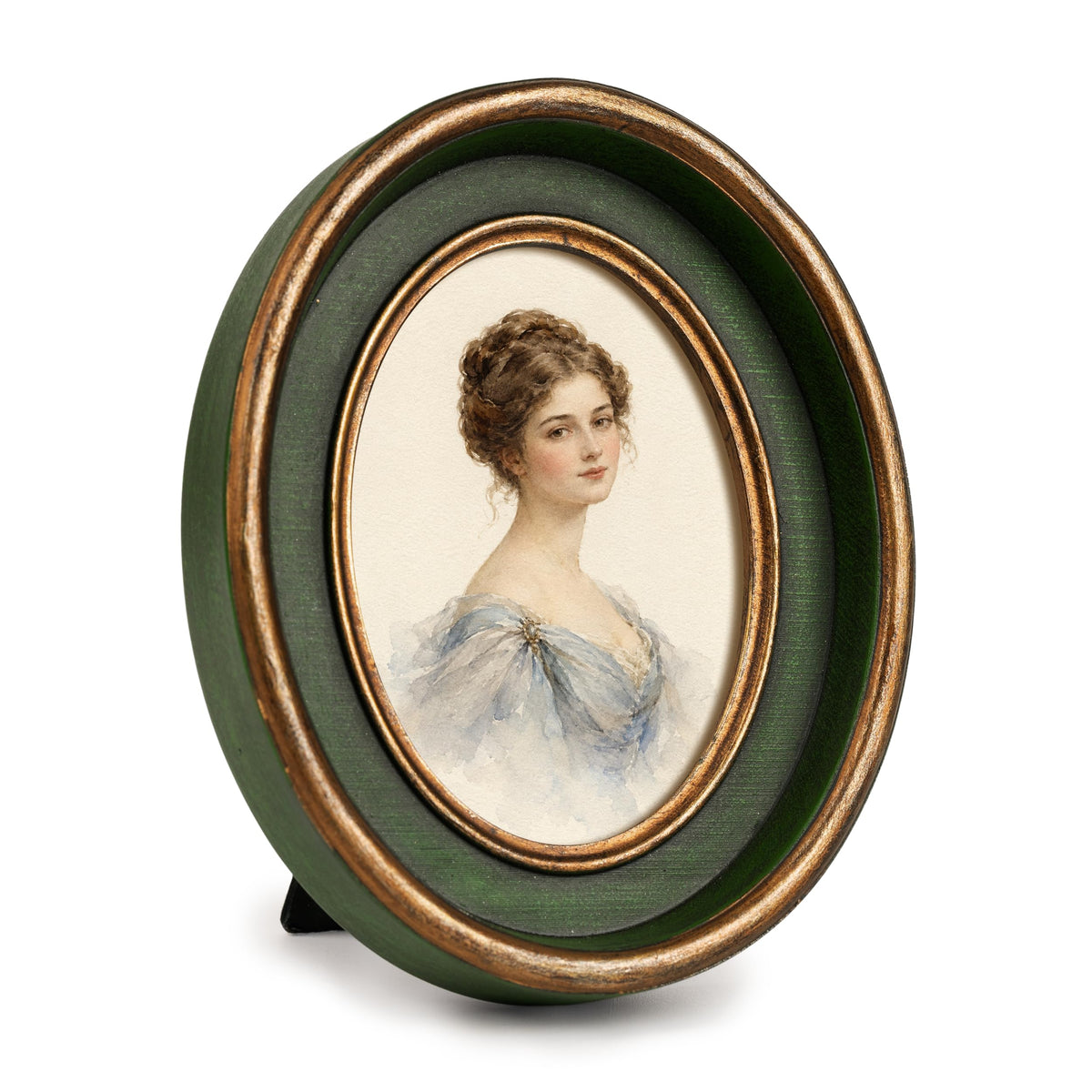 AELS 4x6 Inch Vintage Picture Frame, Elegant Antique Photo Frames with Glass Front, Photo Display, Tabletop Wall Hanging, Gift Ideas, Black Oval with Gold Trim