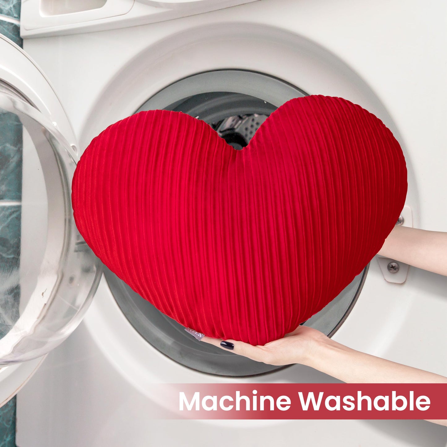 AELS Heart Shaped Pillow, 20 Inches Heart Decorative Throw Pillows, Faux Fur Love Cute Pillows, Valentines Day Decorations, Wedding Decor, Living Room Bedroom Nursery Decor, White