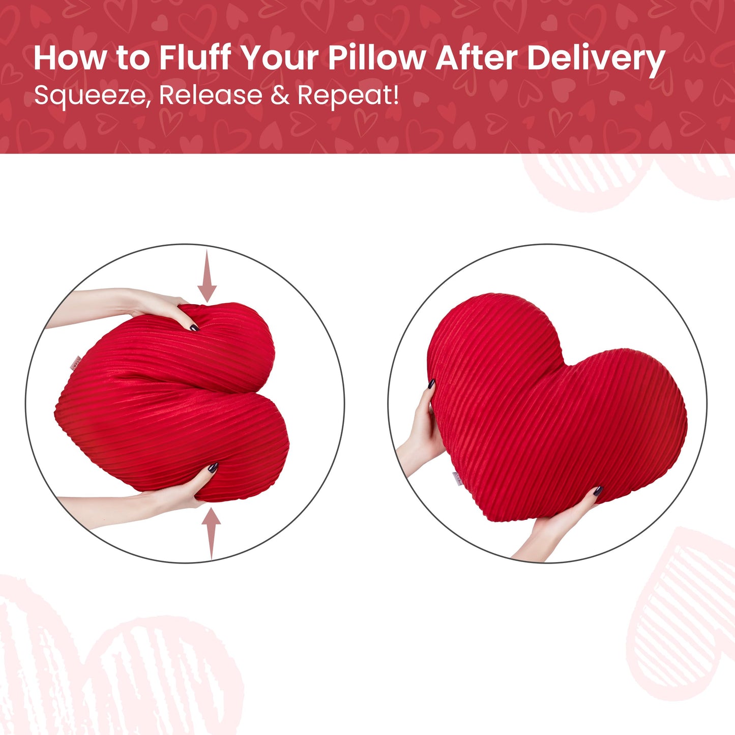 AELS Heart Shaped Pillow, 20 Inches Heart Decorative Throw Pillows, Faux Fur Love Cute Pillows, Valentines Day Decorations, Wedding Decor, Living Room Bedroom Nursery Decor, White