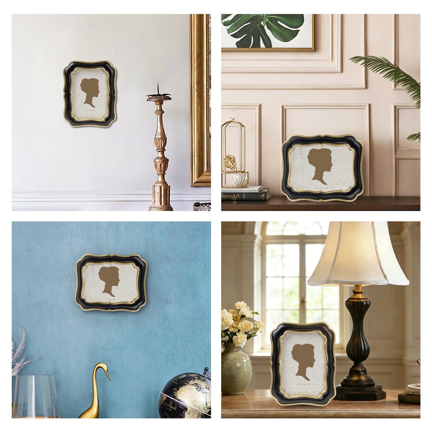 AELS 5x7 Inch White Gold Vintage Picture Frame, Elegant Antique Photo Frames with Glass Front, Photo Display, Tabletop Wall Hanging, Gift Ideas