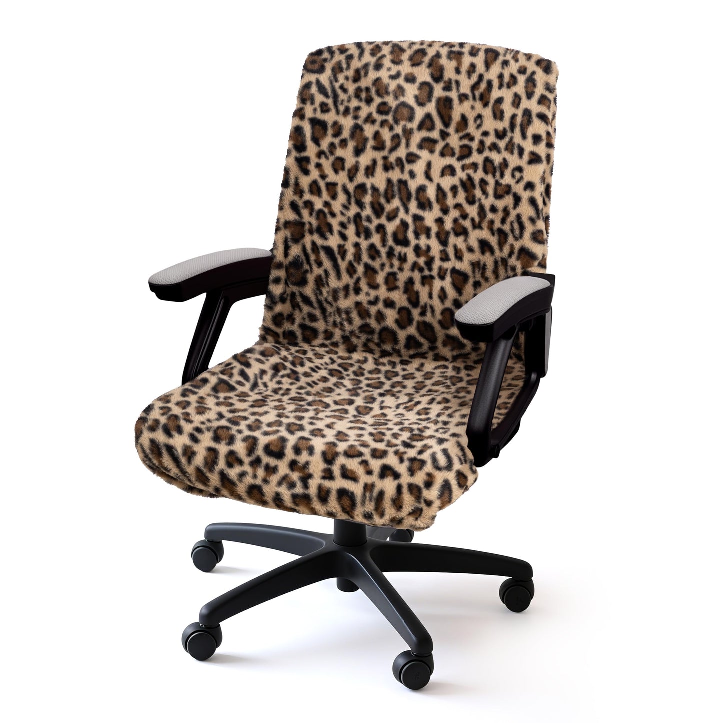 Faux Fur Office Chair Cover with Zipper, Desk Chair Slipcover Pink | Soft Breathable Faux Fur Office Chair Cover with Zipper, Removable Washable Cover for Home & Office, Fits Desk Chair/Armchair