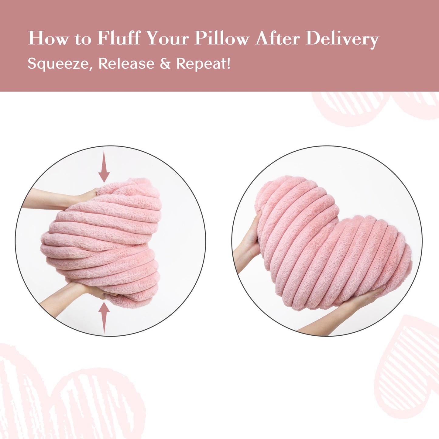 AELS Heart Shaped Pillow, 20 Inches Heart Decorative Throw Pillows, Faux Fur Love Cute Pillows, Valentines Day Decorations, Wedding Decor, Living Room Bedroom Nursery Decor, White