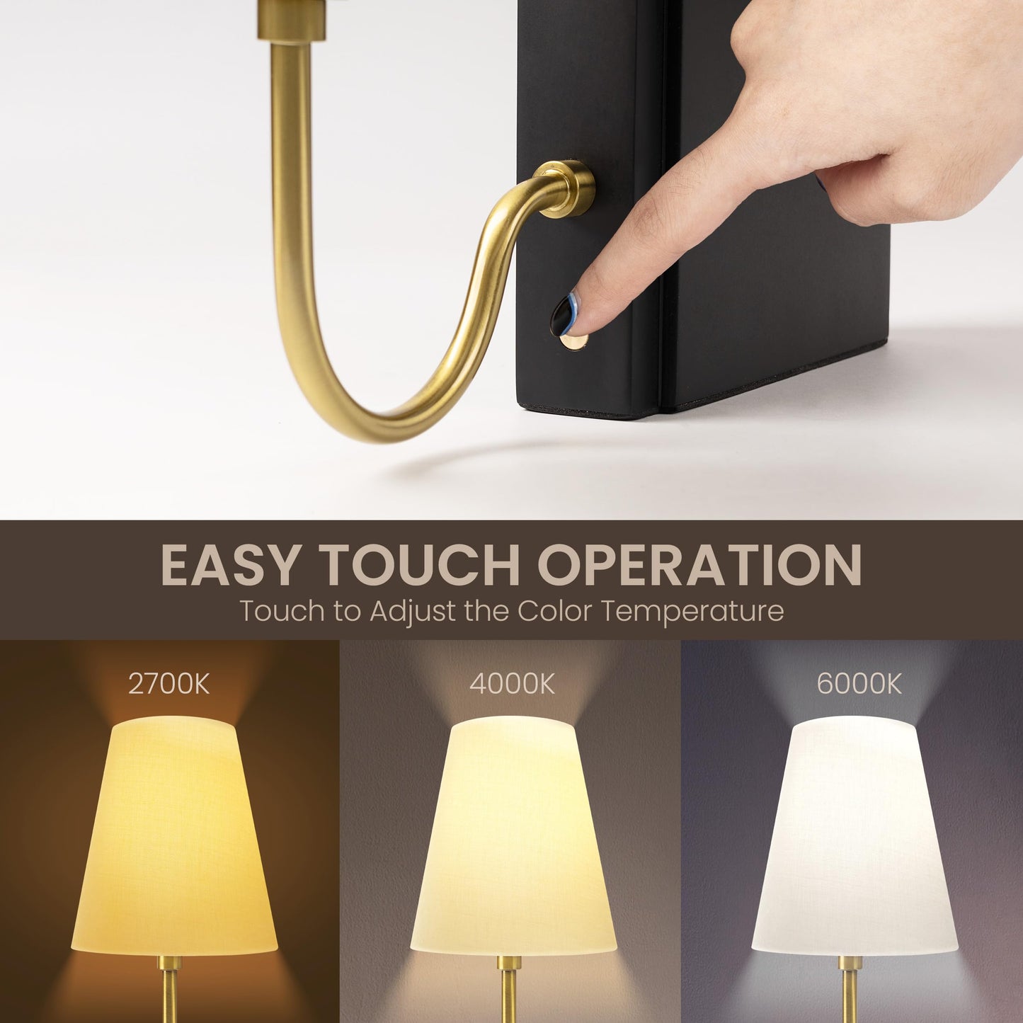 AELS Wooden Bookshelf Lamp with Bulb, Cordless Touch Dimmable Table Lamp with Linen Fabric Shade, Battery Operated, Modern Decorative Bookend, Book Sconce for Office Home Bedroom Bookshelf, Natural