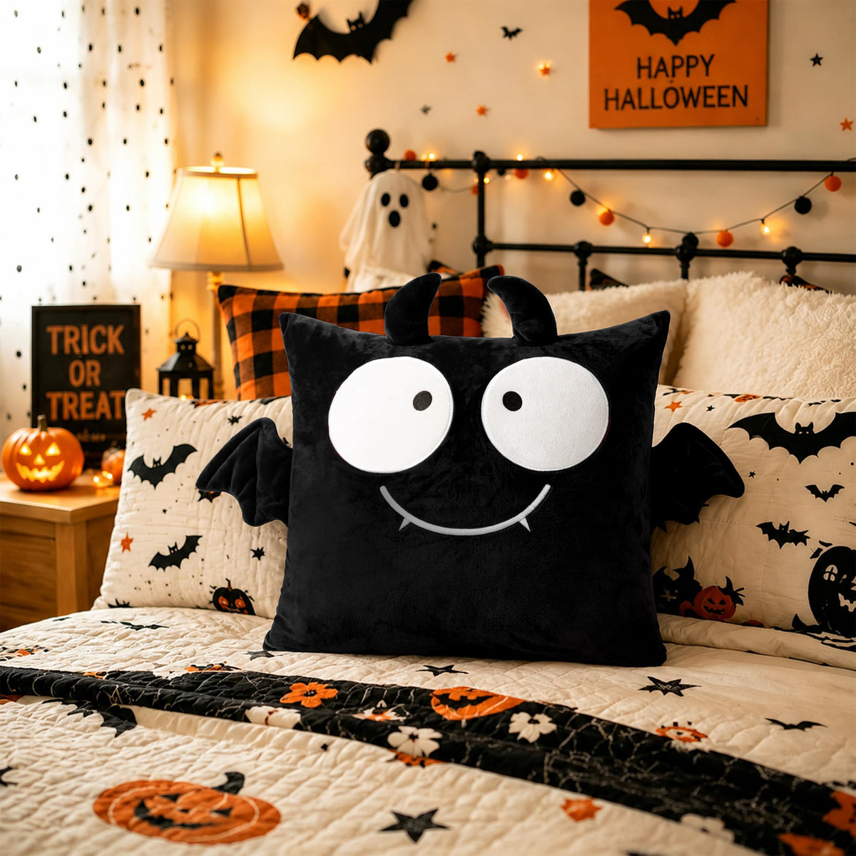 AELS Halloween Monster Pillow Covers 18x18 Inch Set of 2, Red