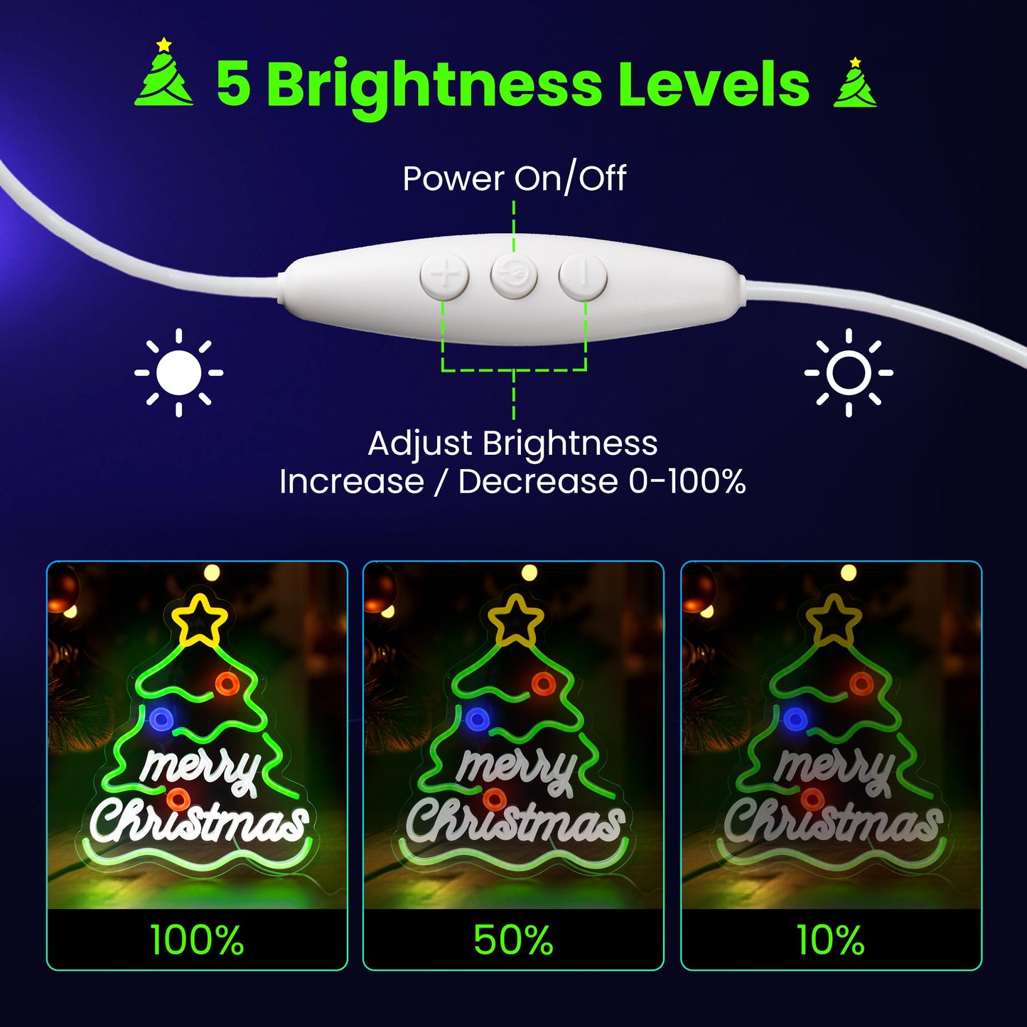 AELS 13.3" Snowflake Christmas LED Neon Sign, Dimmable USB Powered Holiday Decor for Window Wall Tree Bar & Party, Christmas Home Decor