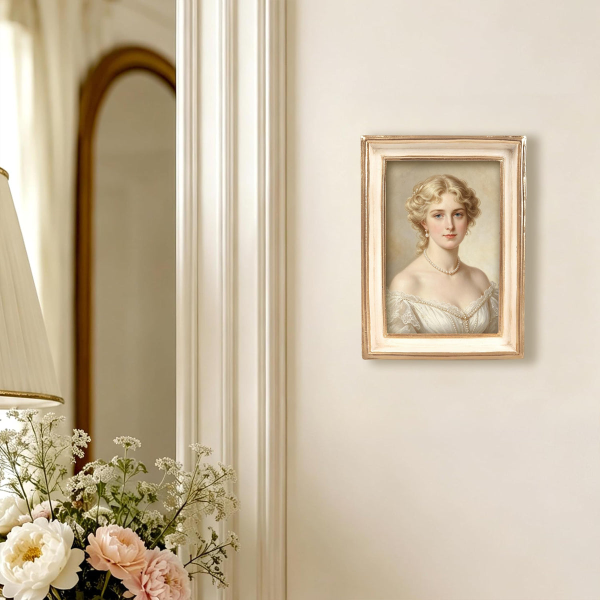 AELS 4x6 Inch Vintage Picture Frame, Elegant Luxury Antique Photo Frames with Glass Front, Photo Display, Tabletop Wall Hanging, Gift Ideas, Pearl Pattern