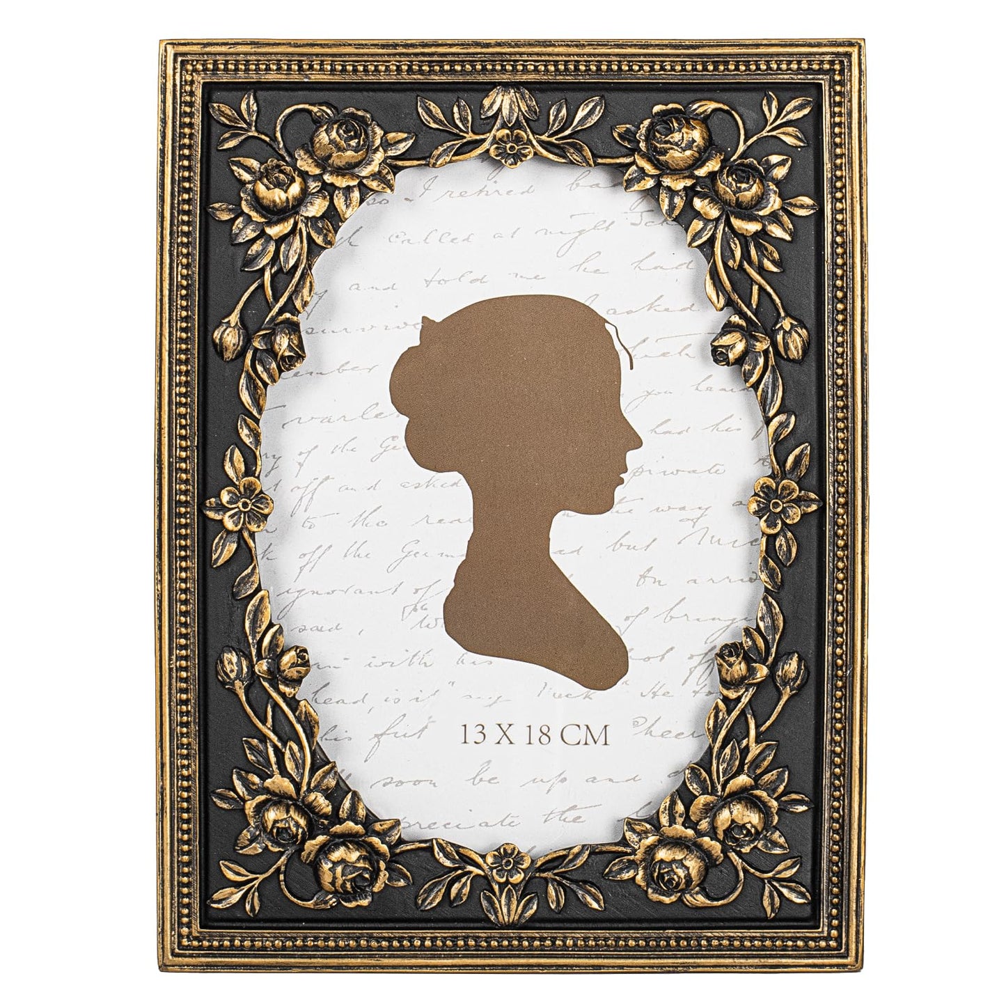 AELS 4x6 Inch Vintage Black Picture Frame, Elegant Antique Photo Frames with Glass Front, Photo Display, Tabletop Wall Hanging, Gift Ideas, Gold and Black