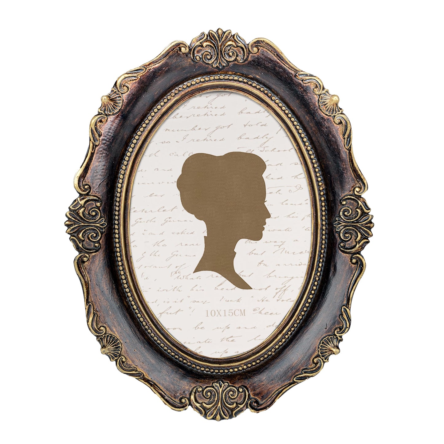 AELS 4x6 Inch Vintage Picture Frame, Elegant Antique Photo Frames with Glass Front, Photo Display, Tabletop Wall Hanging, Gift Ideas, Oval
