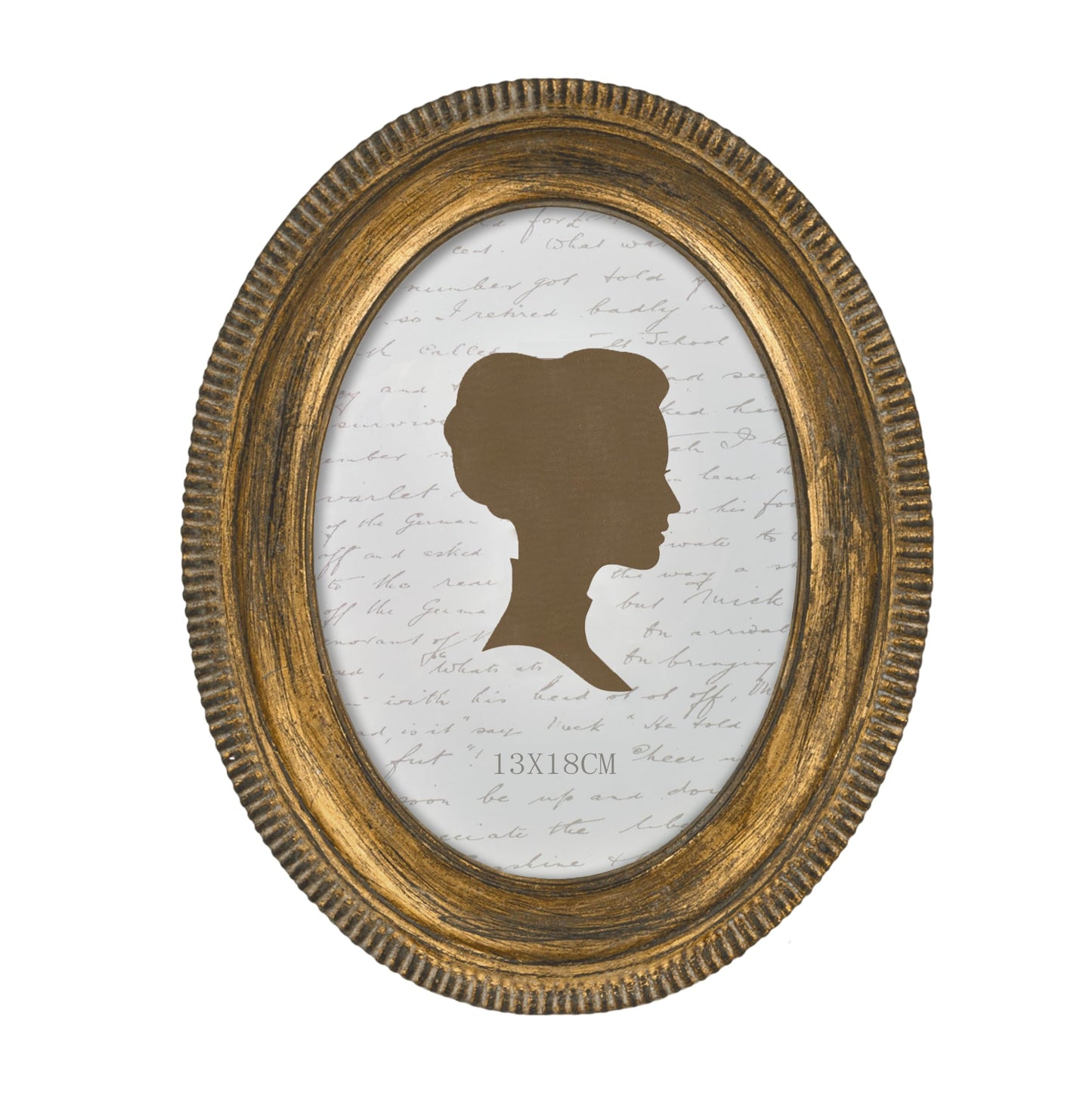 AELS 5x7 Inch Vintage Oval Picture Frame, Elegant Antique Ridged Design Photo Frames with Glass Front, Photo Display, Tabletop Wall Hanging, Gift Ideas, Distressed Bronze