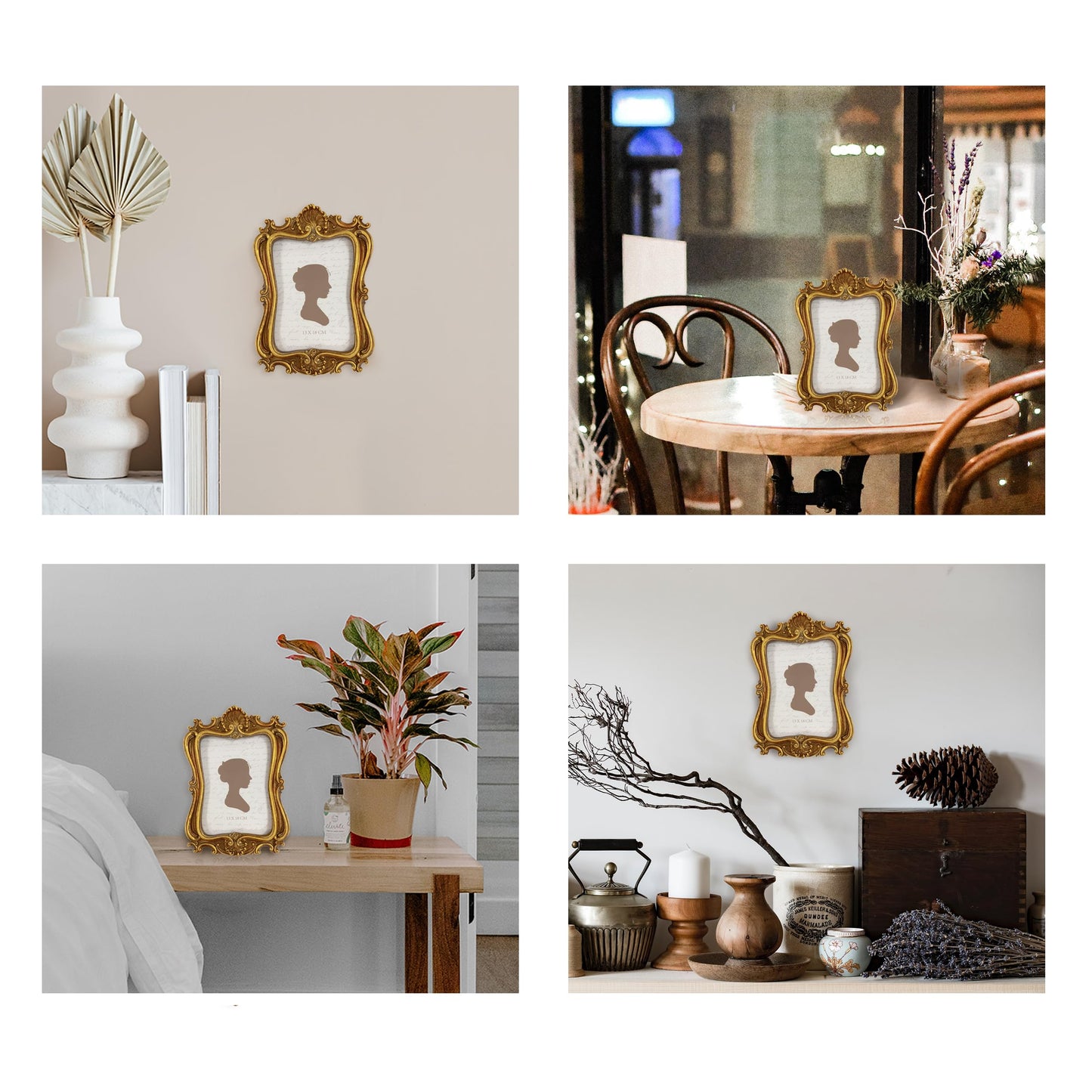 AELS 5x7 Inch Vintage Picture Frame, Elegant Antique Photo Frames with Glass Front, Photo Display, Tabletop Wall Hanging, Gift Ideas
